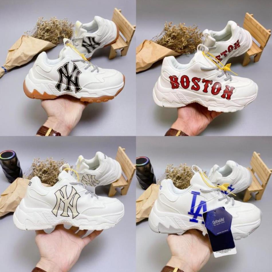 Xả Giày thể thao ny chữ vàng , giày sneaker boston đỏ nam nữ full box bill