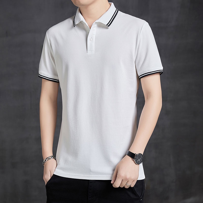 Áo polo Tay Ngắn Màu Sắc Đơn Giản Cho Nam