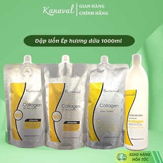 Kem duỗi, uốn tóc kanaval hương dứa dành cho tóc khỏe, trung bình yếu túi 1000ml