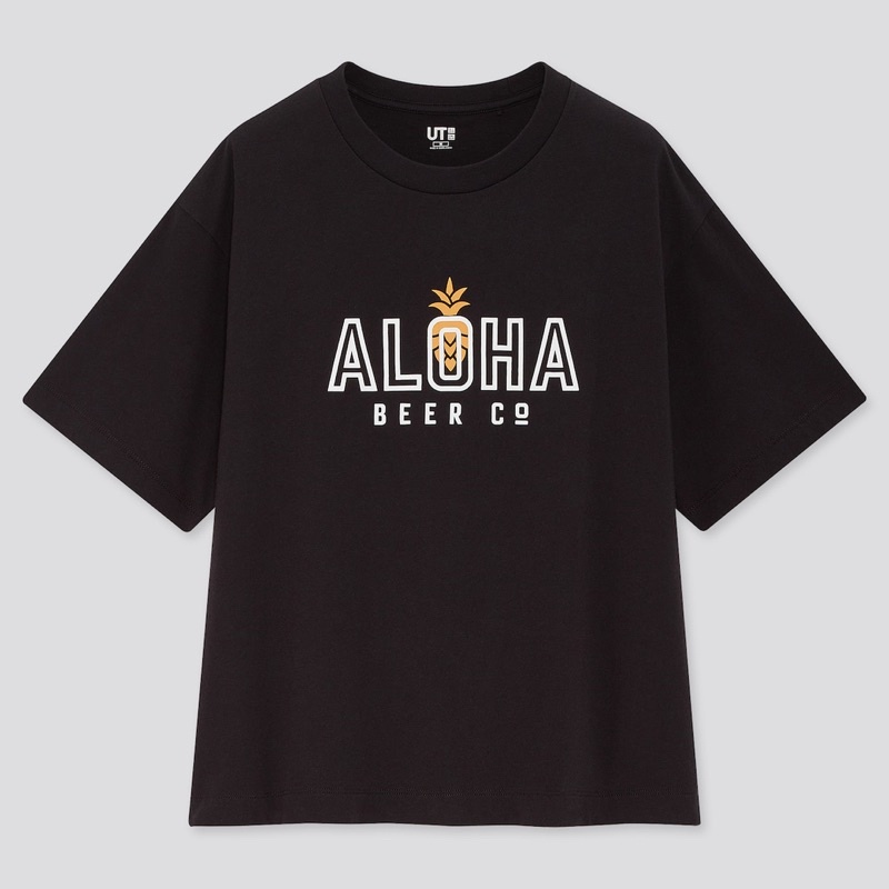 Áo phông nữ cổ tròn Aloha xinh xắn, dễ thương của Uniqlo