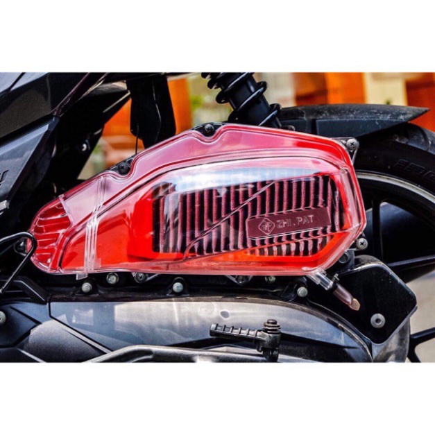 BẦU GIÓ TRONG SUỐT ZHIPAT + LỌC GIÓ MÀU LƯỚI THÉP GẮN AB,VARIO,PCX  Ảnh thật Sp