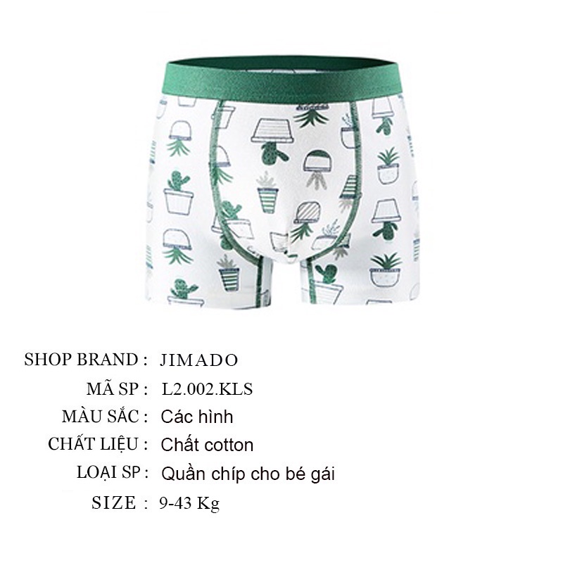 Quần lót đùi bé trai combo 4 quần sịp đẹp cho bé từ 9-43kg JIMADO L2.002.KLS