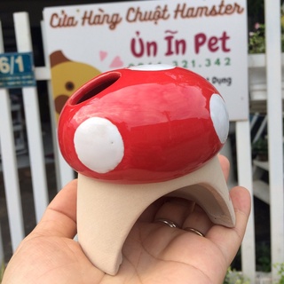 Nhà ngủ sứ hamster NẤM BI ĐỎ siêu mát, dễ thương