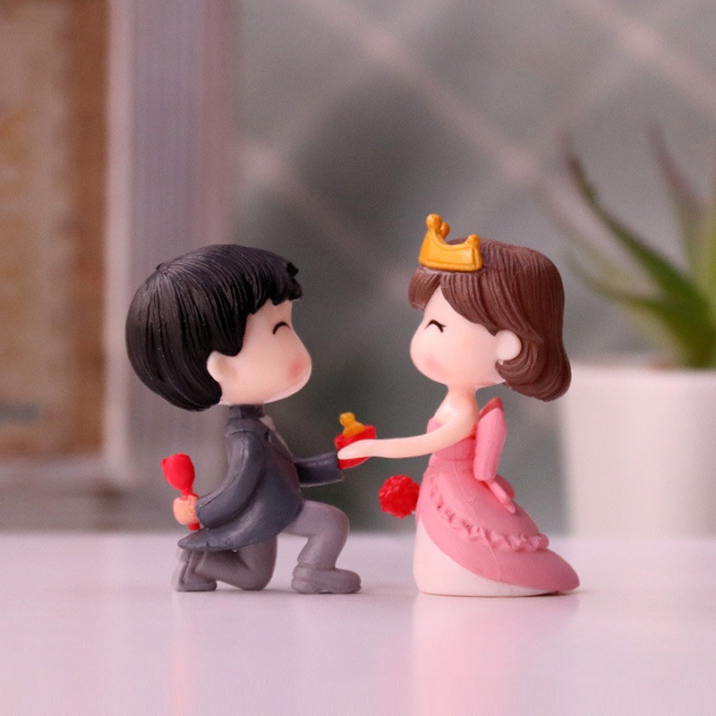 Mô Hình Búp Bê Cô Dâu Chú Rể Mini Để Bàn Trang Trí Bánh Cưới