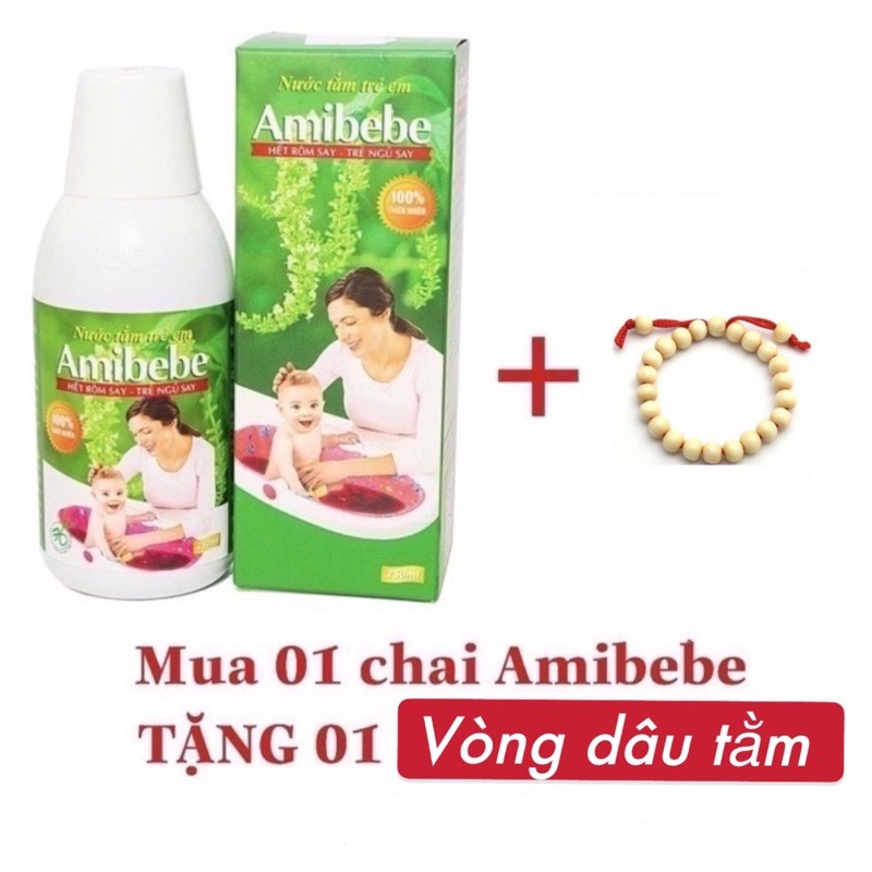 nước tắm thảo dược trị rôm sảy cho bé Amibebe 250ml TẶNG quà