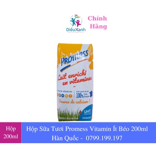 Sữa tươi promess vitamin ít béo canxi 200ml - sươi tươi pháp