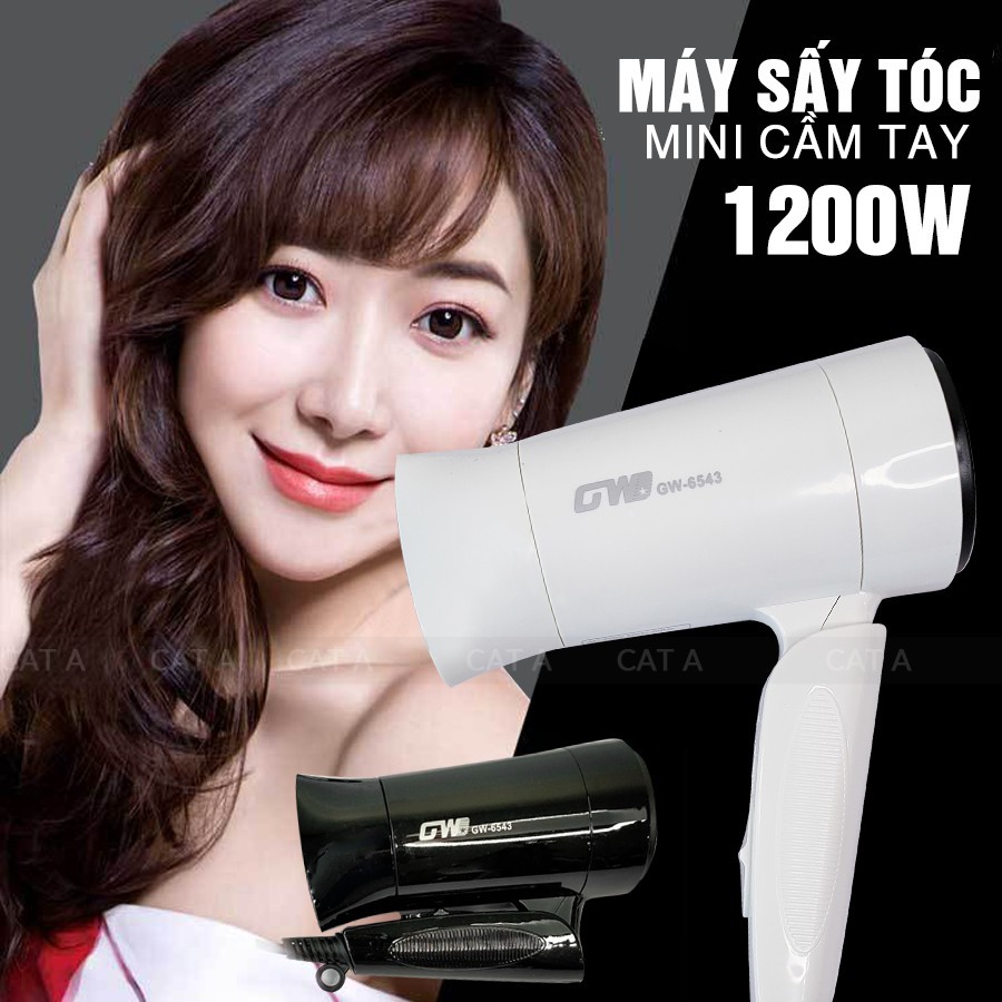 Máy Sấy Tóc Mini Cầm Tay GW-6543  chính hãng - Mức nhiệt ổn định, khô nhanh dễ dàng tạo kiểu, tiện lợi, nhỏ gọn