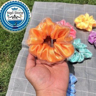 Cột Tóc Vải Scrunchies Bong Bóng