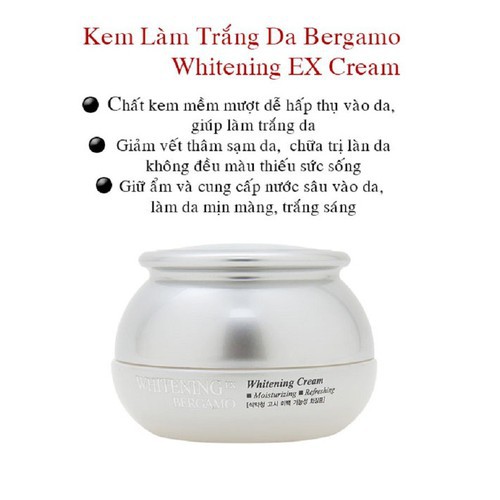 Kem dưỡng trắng da ngày/đêm Bergamo Whitening EX Cream 50 gr