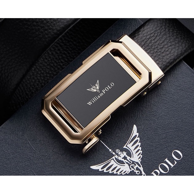 Thắt Lưng Nam Dây Nịt Nam Da Bò Cao Cấp khóa Tự động hàng hiệu WILLIAMPOLO - Kingshop Nhập