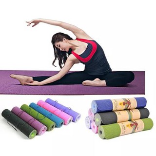 Thảm tập YOGA, GYM cao su non TPE 2 lớp chống trượt tập thể dục tại nhà 6mm - 8mm hàng chính hãng TYG-2222