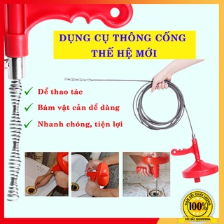Dụng cụ thông tắc bồn cầu, thông tắc ống nước,dây thông tắc cống lò xo - Dụng Cụ Thông Cống Chuyên Nghiệp dài 5m Đầu Lò