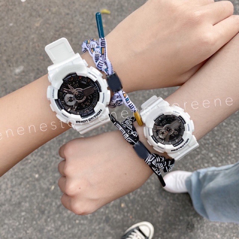 Đồng hồ thể thao nữ BA-110 cá tính trắng mặt đen