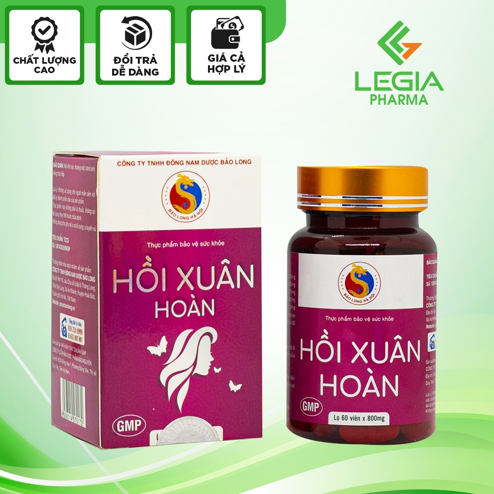 Viên uống hồi xuân hoàn 60 viên/lọ LG39 giúp hoạt huyết, lưu thông máu, tăng cường sức khỏe - Legia Pharma