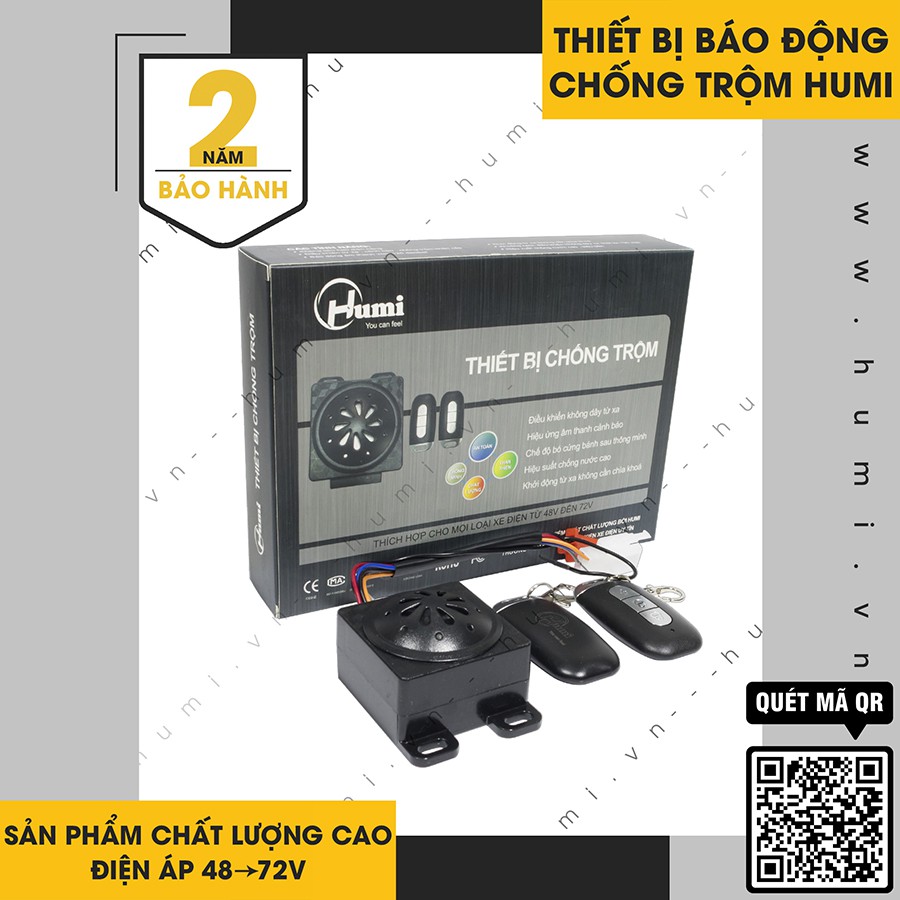 Báo động chống chộm xe điện 48V 60V 72V Chính hãng Humi