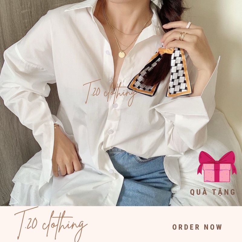 Áo sơ mi nữ tay dài Hàn quốc sang trọng, Form rộng xẻ tà năng động tinh tế, phù hợp mọi lứa tuổi, basic girl