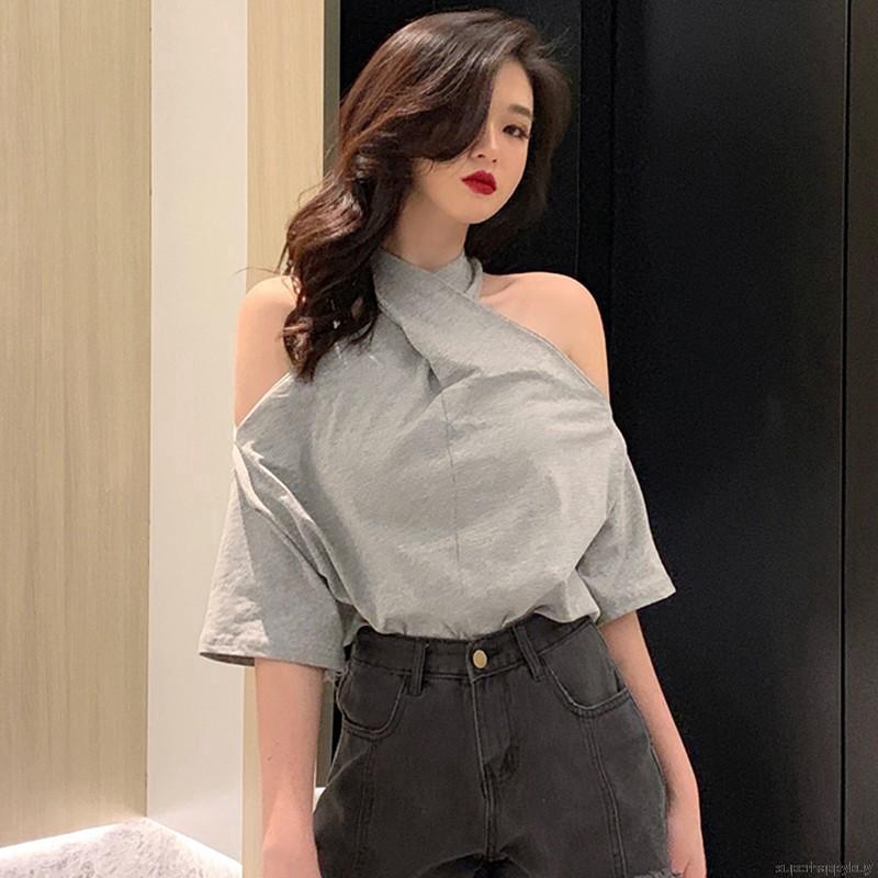 Áo trễ vai tay ngắn quyến rũ cho nữ