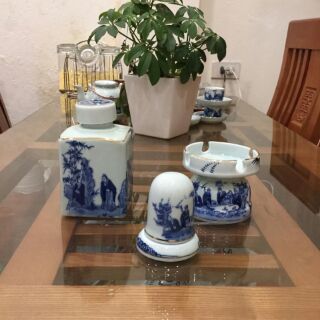 Bộ ấm chén men ngọc lam