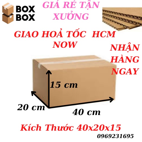 thùng hộp bìa giấy carton kích thước 40x20x15 đa năng tiện lợi, tiện ích bảo vệ hàng hoá vận chuyển GIAO HOẢ TỐC HCM