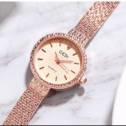 Đồng hồ nữ GEDI 71906 dây lụa mặt nhỏ thời trang Bán lẻ giá sỉ