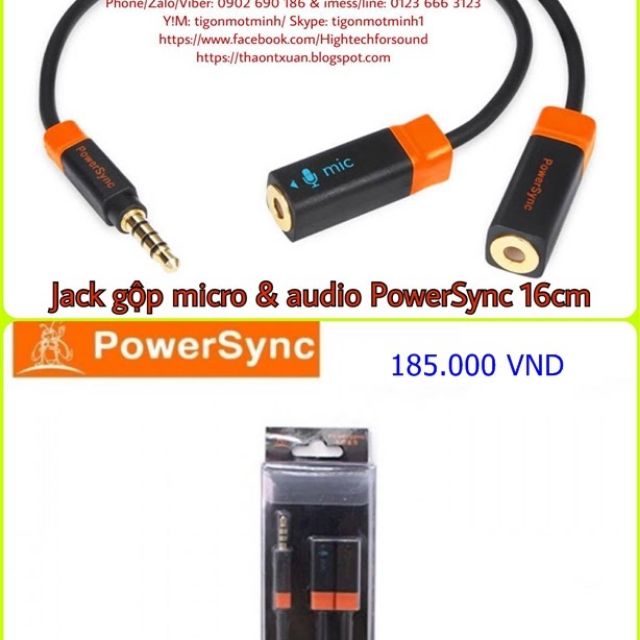 Jack gộp micro và audio PowerSync