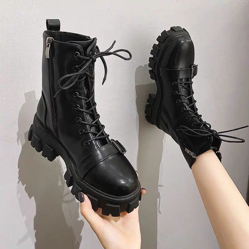 [ Order] Boots cao cổ khoá bên siêu ngầu đế cao 5cm ( Ảnh thật cuối )