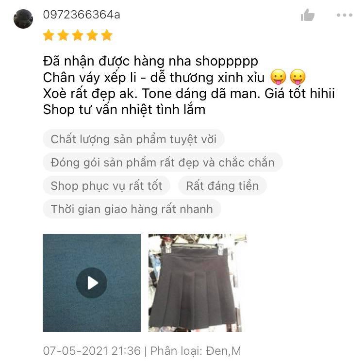 Chân váy xếp ly ngắn cạp cao, Chân váy tennis xếp ly SUNA FASHION lưng cao từ 42 - 57kg