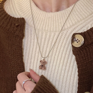 Dây chuyền mặt hình gấu bông thời trang Hàn Quốc cho nữ