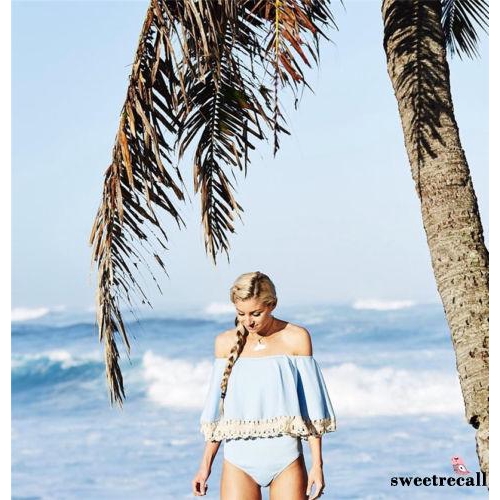 Đồ bơi 1 mảnh trễ vai viền ren duyên dáng nữ tính | BigBuy360 - bigbuy360.vn