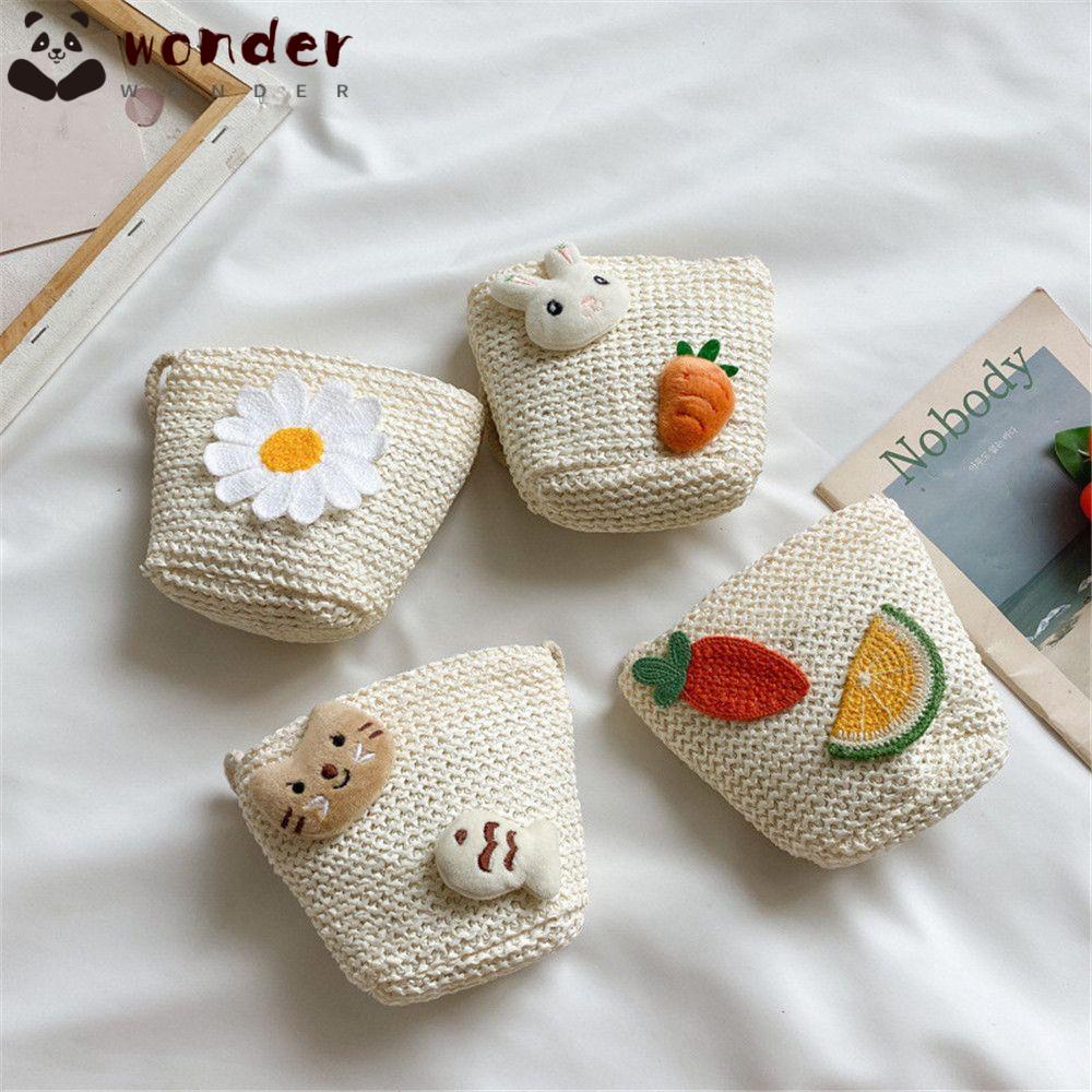 Túi đeo chéo đan len họa tiết thỏ hoạt hình dễ thương dành cho bé gái