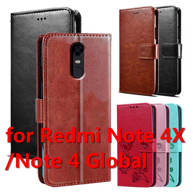 Ốp Lưng Điện Thoại Dạng Ví Da Lật Dành Cho Xiaomi Redmi Note 4X 3G 32 GB / Note 4 Global
