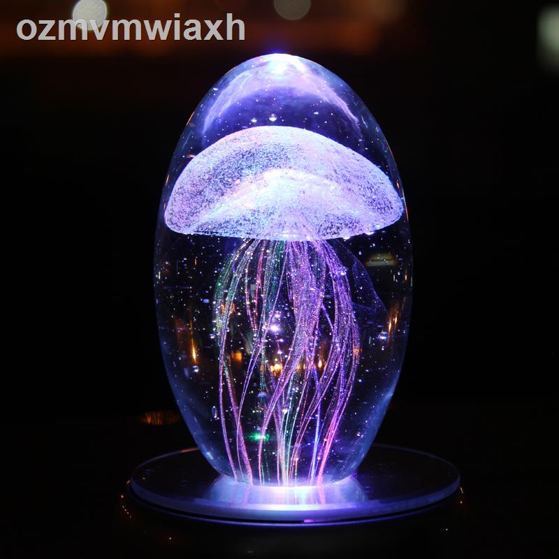 Quả cầu pha lê Sứa phát sáng Quà tặng sinh nhật Con gái Con trai Gửi bạn gái Vợ Món quà cưới sáng tạo Val
