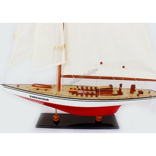Mô hình thuyền buồm gỗ Endeavour (Đỏ - Trắng) 50cm