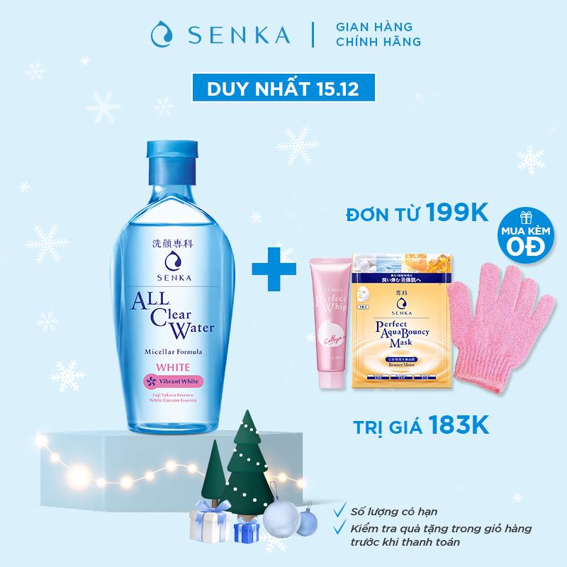 Nước tẩy trang dưỡng trắng Senka All Clear Water Micellar Formula White 230ml