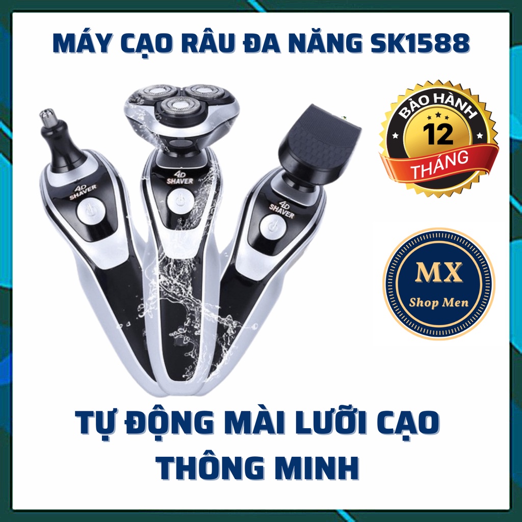 Máy cạo râu đa năng SHAVER SK1588 máy cạo râu thông minh 3 trong 1 chống nước cao cấp (bảo hành 12 tháng)