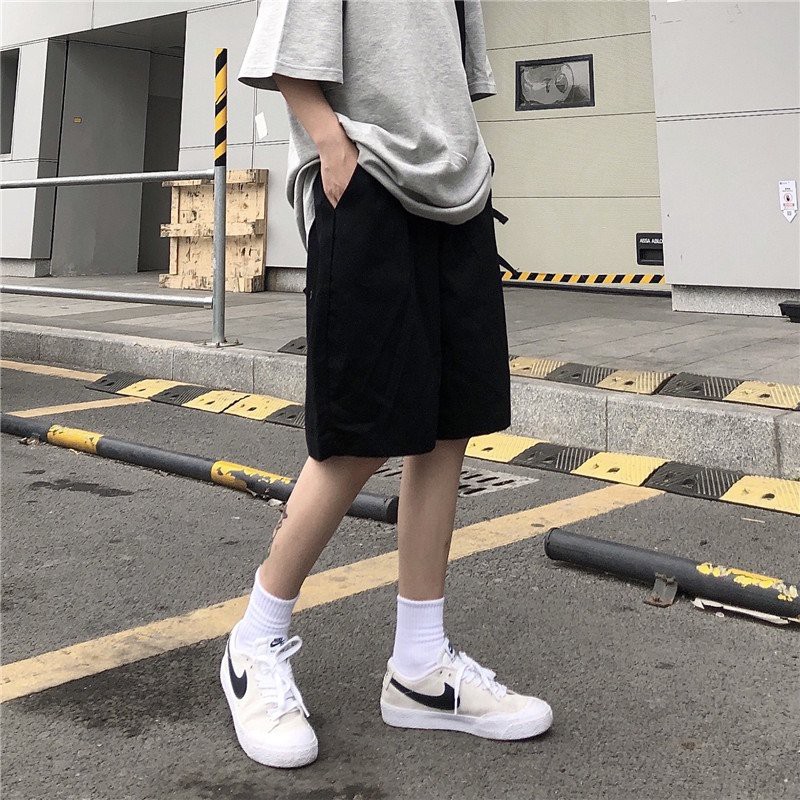 Quần short kaki đen basic - ẢNH THẬT
