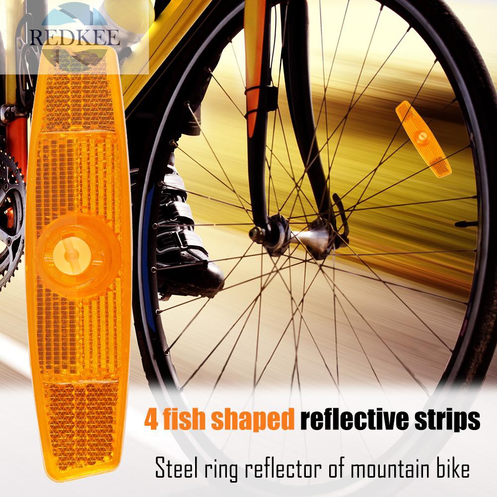 Bộ 4 Miếng Phản Quang Gắn Nan Hoa Xe Đạp Hình Dạng Con Cá Để Cảnh Báo An Toàn