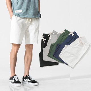 Quần short lửng nam vải đũi tự nhiên, cao cấp rough