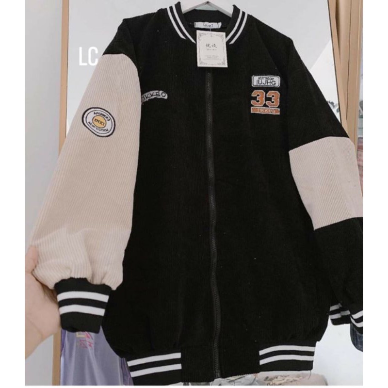 (Có ảnh thật + video) Áo khoác bomber bóng chày nhung 33 | BigBuy360 - bigbuy360.vn