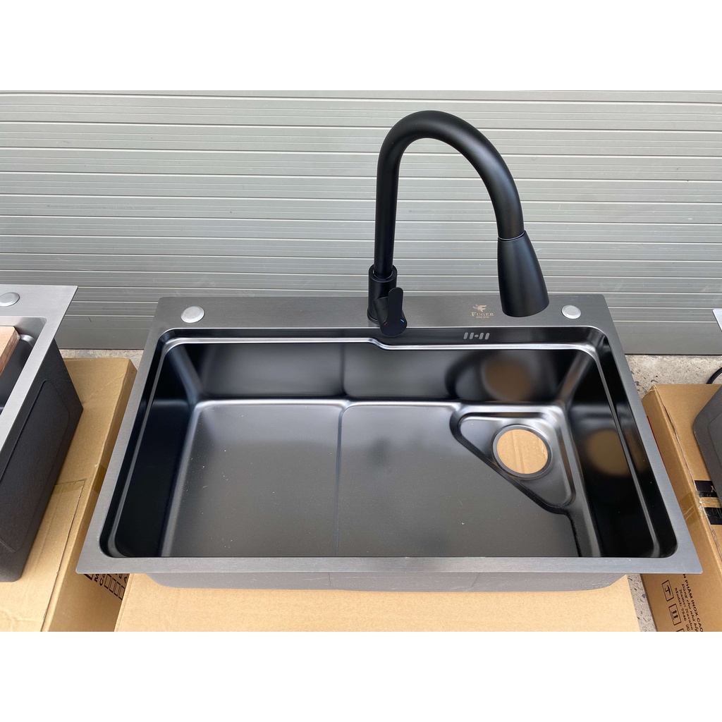 Bồn chậu rửa chén bát inox 304 1 hố lớn 75x46 / 68x45
