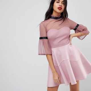 Váy hồng hồng asos new UK6 (XS)