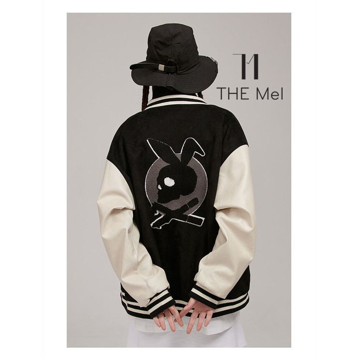 CÓ SẴN - Áo khoác bóng chày form crop - Playboy - varsity Jacket - The Mei