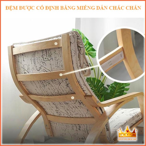 Ghế Poang Thư Giãn Bập Bênh ROYALDECORHN, Ghế Bập Bênh Thư Giãn Nghỉ Ngơi Đọc Sách Xem Tivi - Nội Thất Phòng Khách