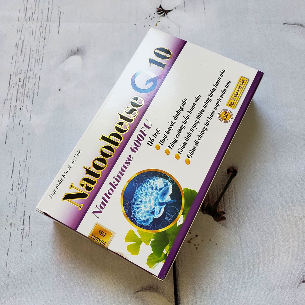 Hoạt huyết dưỡng não Natoobetse Q10 giúp tăng cường tuần hoàn não hộp 30 viên