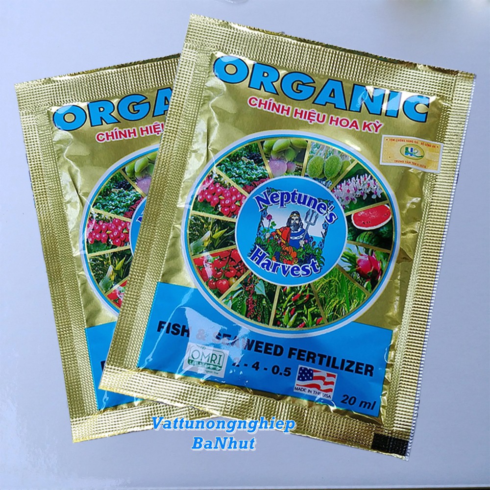Phân Bón Lá Hữu Cơ ORGANIC NEPTUNE'S HARVEST FISH & SEAWEED FERTILIZER Chiết Xuất Từ Đạm Cá và Tảo B
