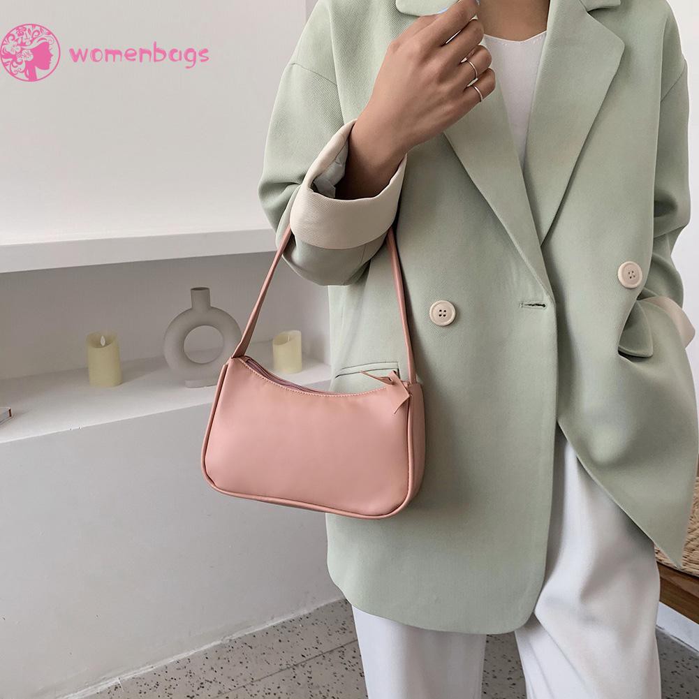 Túi đeo vai màu trơn khóa kéo đơn giản và thanh lịch cho nữ đeo hàng ngày | BigBuy360 - bigbuy360.vn