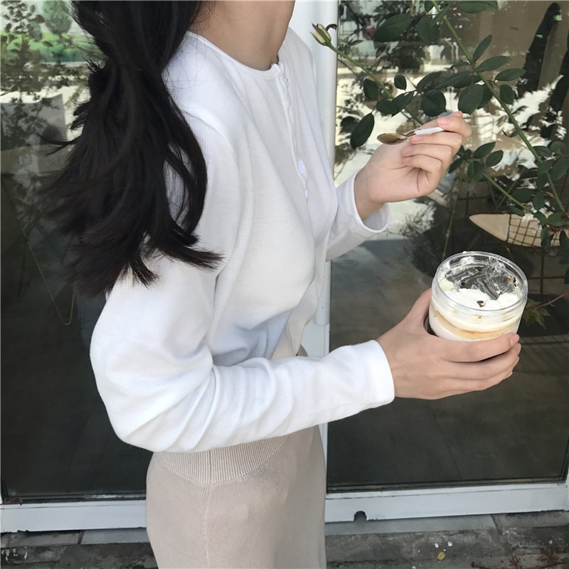 Áo Thun Tay Dài Dáng Rộng Màu Sắc Đơn Giản Trẻ Trung Phong Cách Hàn Quốc | BigBuy360 - bigbuy360.vn