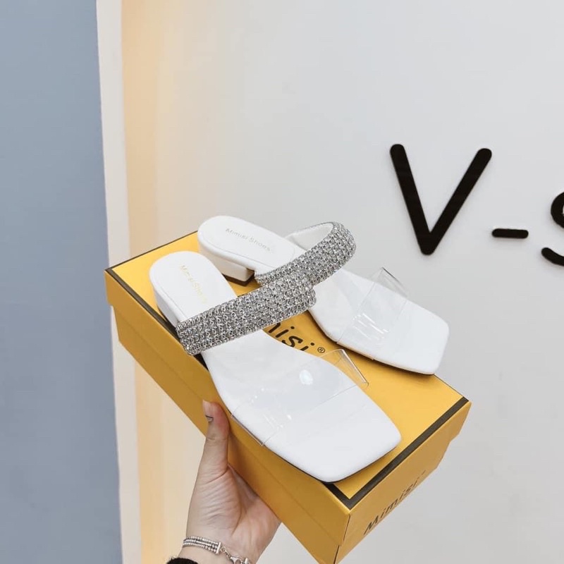 Guốc Lê 2 Quai Đính Đá