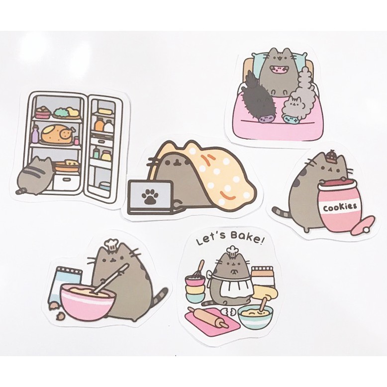 sticker pusheen cắt rời size to SCI6 có bao giấy cute dễ thương bullet journal