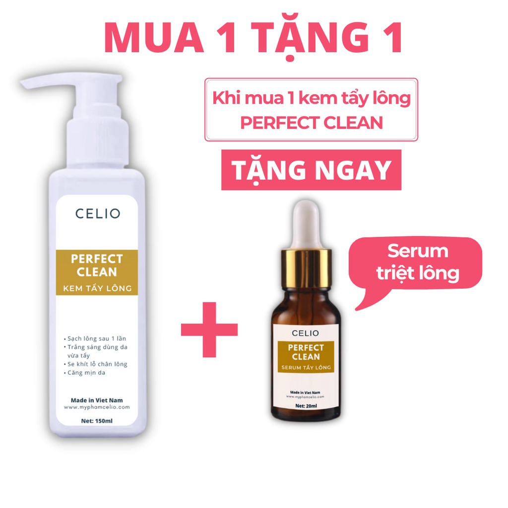 Combo Kem Tẩy Lông Celio dùng cho Bikini Vùng kín Chân Tay Nách bất chấp mọi loại lông vĩnh viễn nhanh gọn chỉ 5 phút